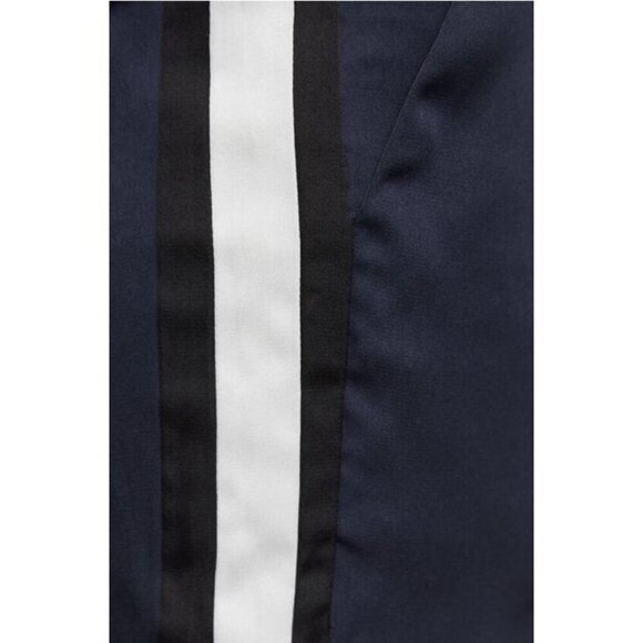 EUC Zara navy blue satin-like jogger trackpants with racer stripes, S - Picture 7 of 10